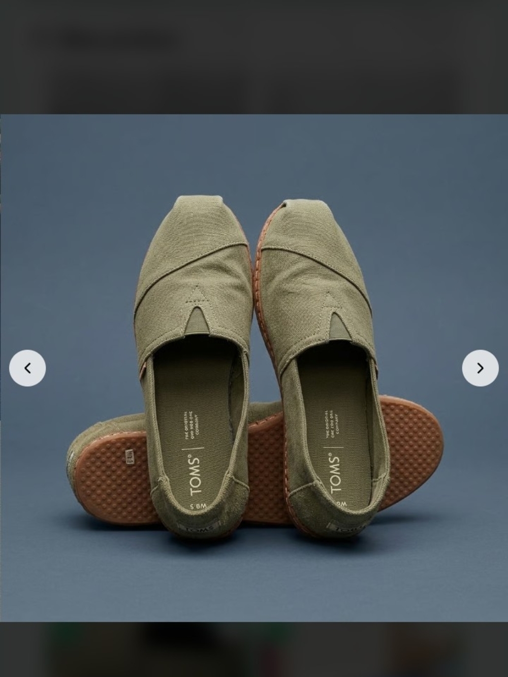 TOMS Classic Slip-On Espadrille in Olive Green